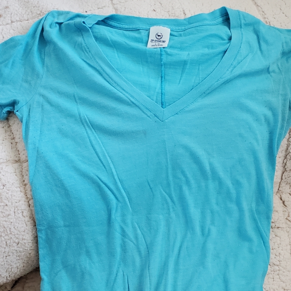 Turquoise/Aqua PINK t-shirt size Large
